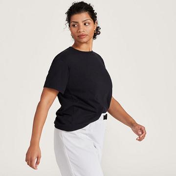 Black Allbirds Allgood Cotton Women's T Shirts | AU1744CT