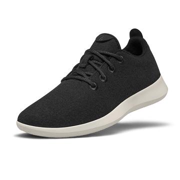 Black / White Allbirds Wool Runner Men's Sneakers | AU1066BE