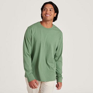 Green Allbirds Allgood Cotton Long Sleeve Men's T Shirts | AU1289OK