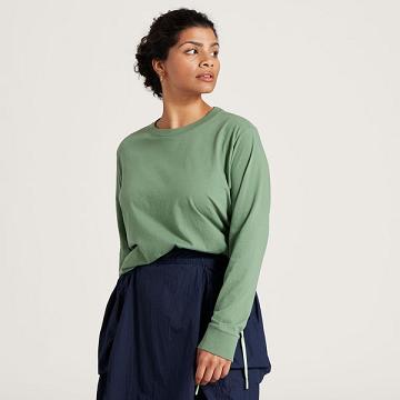 Green Allbirds Allgood Cotton Long Sleeve Women's T Shirts | AU1741NW