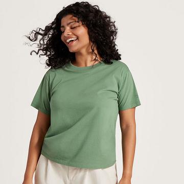 Green Allbirds Allgood Cotton Women's T Shirts | AU1746ZU