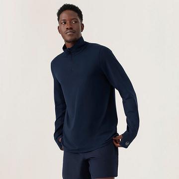 Navy Allbirds Performance Quarter Zip Men's Hoodie | AU1328CT