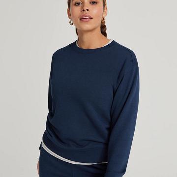 Navy Allbirds R&R Sweat Women's Shirts | AU1757OK