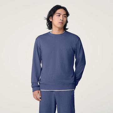 Navy / Blue Allbirds R&R Sweat Men's Shirts | AU1310FD