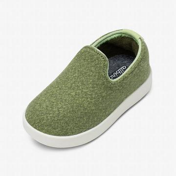 Olive Allbirds Smallbirds Wool Loungers Kids' Slip On Shoes | AU1875XY