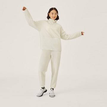 White Allbirds Fluff Fleece Women's Pants | AU1765QM