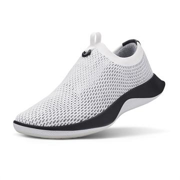 White / Black Allbirds Tree Dasher Relay Men's Slip On Shoes | AU1120CT