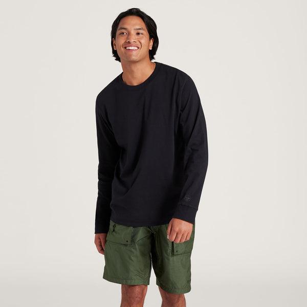 Black Allbirds Allgood Cotton Long Sleeve Men's T Shirts | AU1287AH