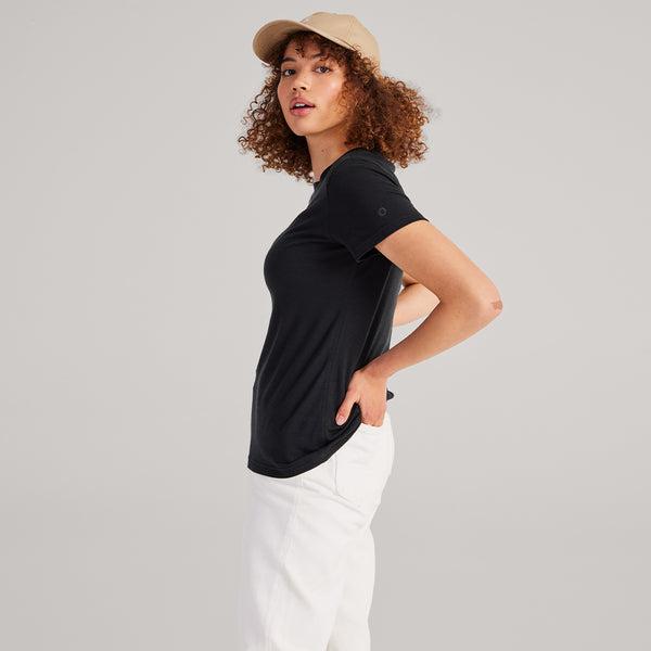 Black Allbirds Sea Women's T Shirts | AU1736RV