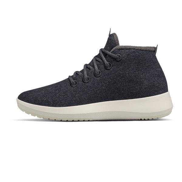 Black / White Allbirds Wool Runner-up Mizzles Men's High Tops | AU1230HA