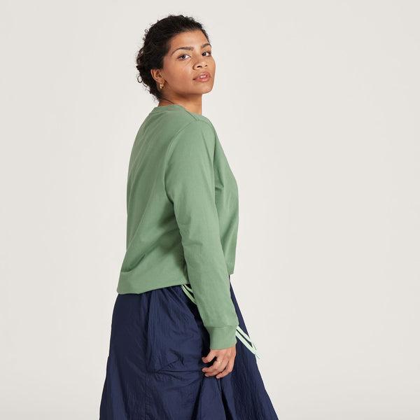 Green Allbirds Allgood Cotton Long Sleeve Women's T Shirts | AU1741NW