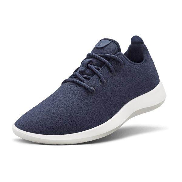 Navy / White Allbirds Wool Runner Men\'s Sneakers | AU1061EB