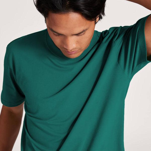 Turquoise Allbirds Allgood Cotton Men's T Shirts | AU1298MQ