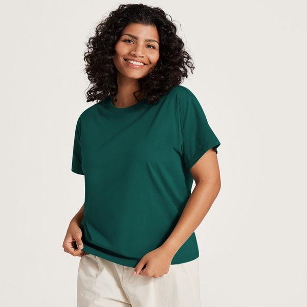 Turquoise Allbirds Allgood Cotton Women's T Shirts | AU1748KO