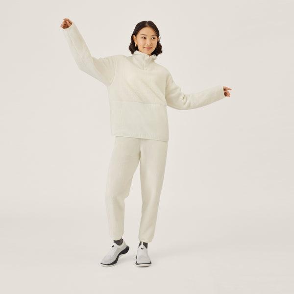 White Allbirds Fluff Fleece Women\'s Pants | AU1765QM