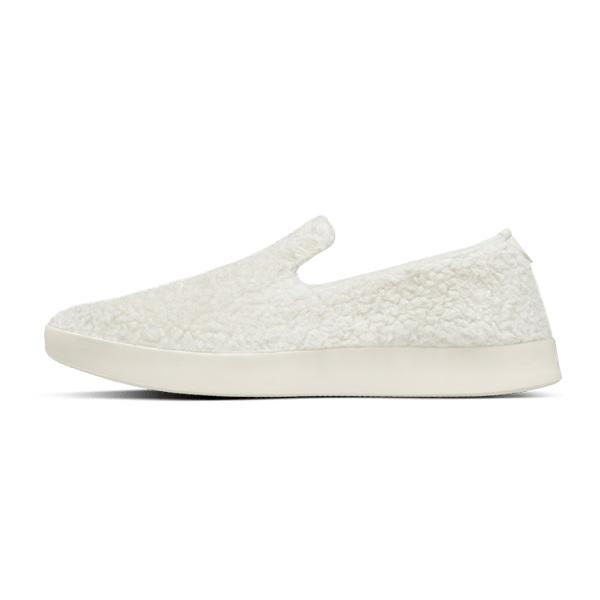 White Allbirds Wool Lounger Fluffs Men's Slip On Shoes | AU1091NW